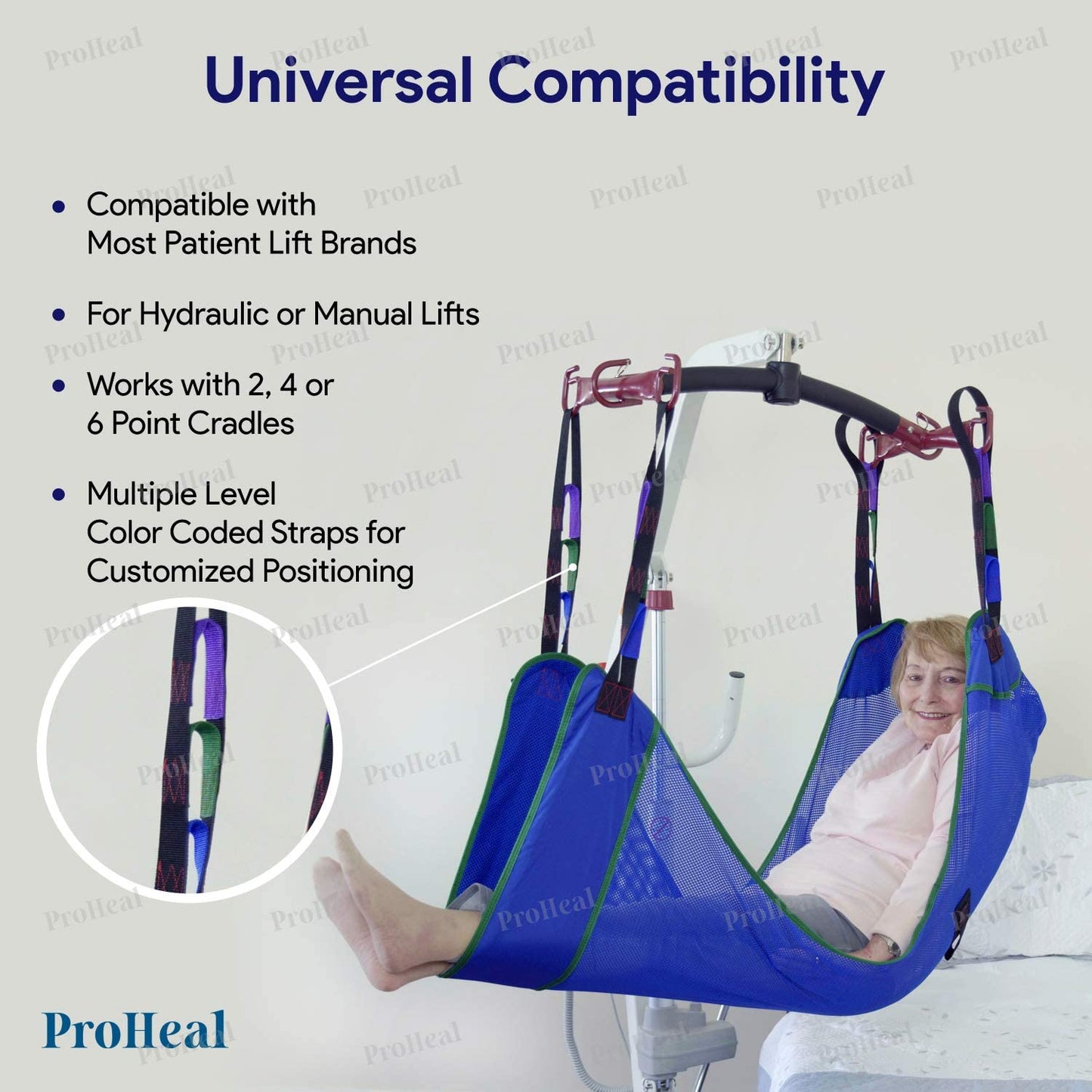 Universal Full Body Mesh Lift Sling, X Large, 58" X 42" - Polyester Slings for Patient Lifts - Compatible with Hoyer, Invacare, Mckesson, Drive, Lumex, Joerns and More