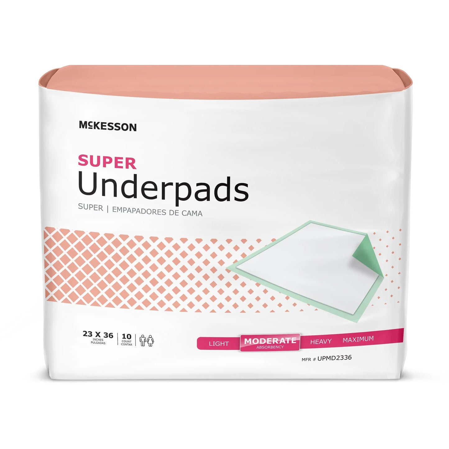 Super Underpads, Incontinence Bed Pads, Moderate Absorbency, 23 in X 36 In, 150 Count