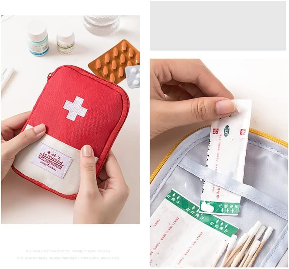 4Pcs Empty Travel Mini First Aid Pouch, Portable Outdoor First Aid Medical Re...