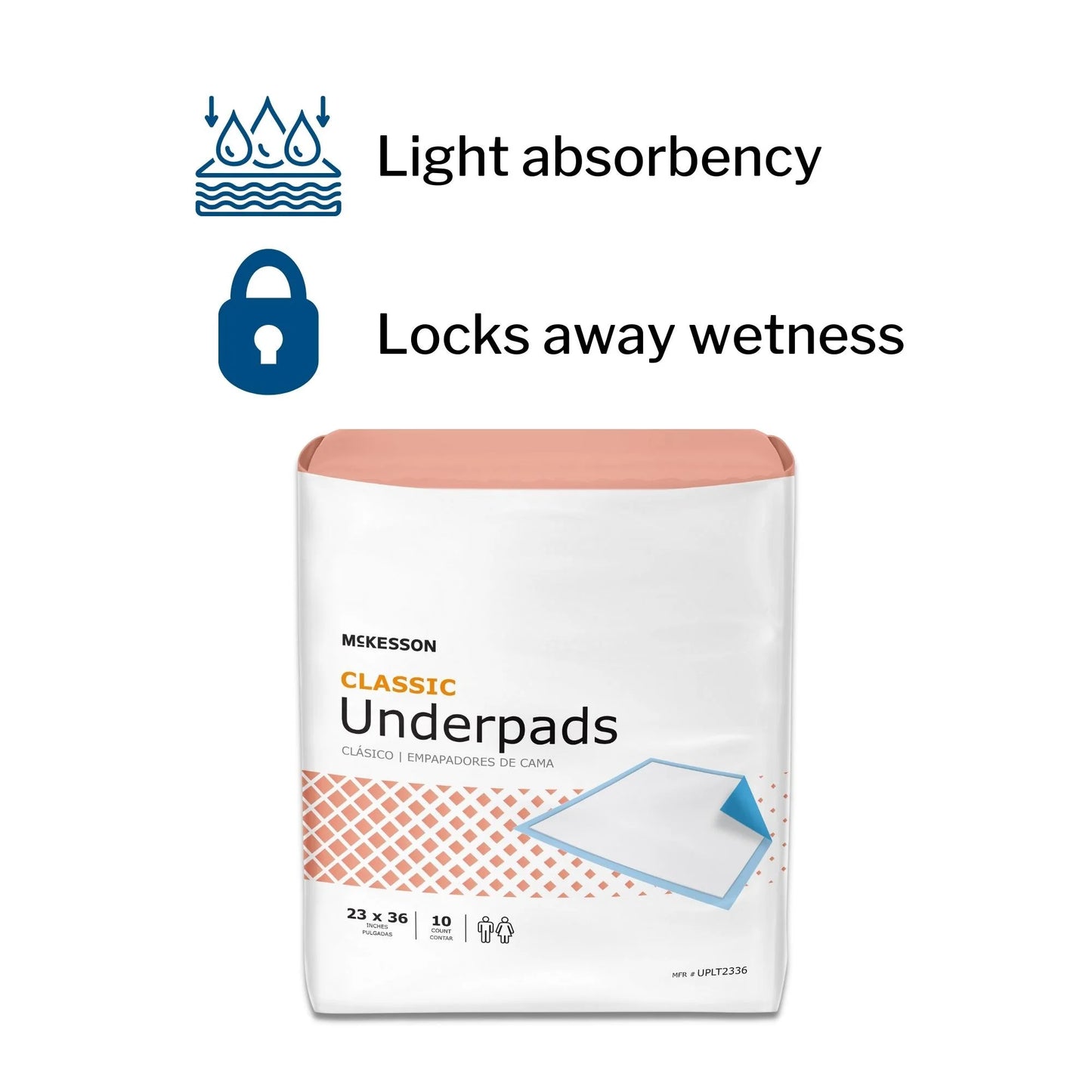 Classic Underpads, Light Incontinence Absorbency - 23 in X 36 In, 150 Ct