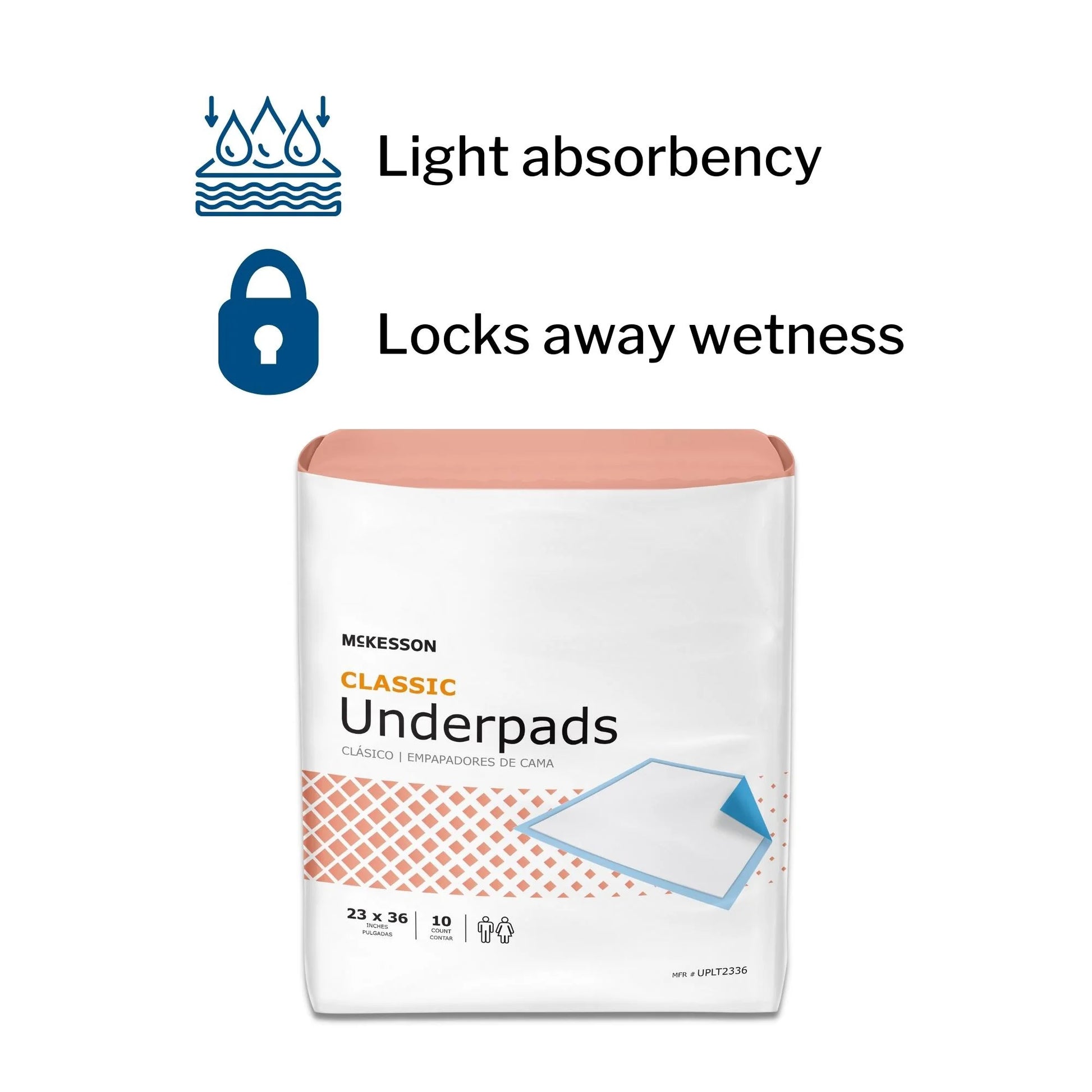 Classic Underpads, Light Incontinence Absorbency - 23 in X 36 In, 150 Ct