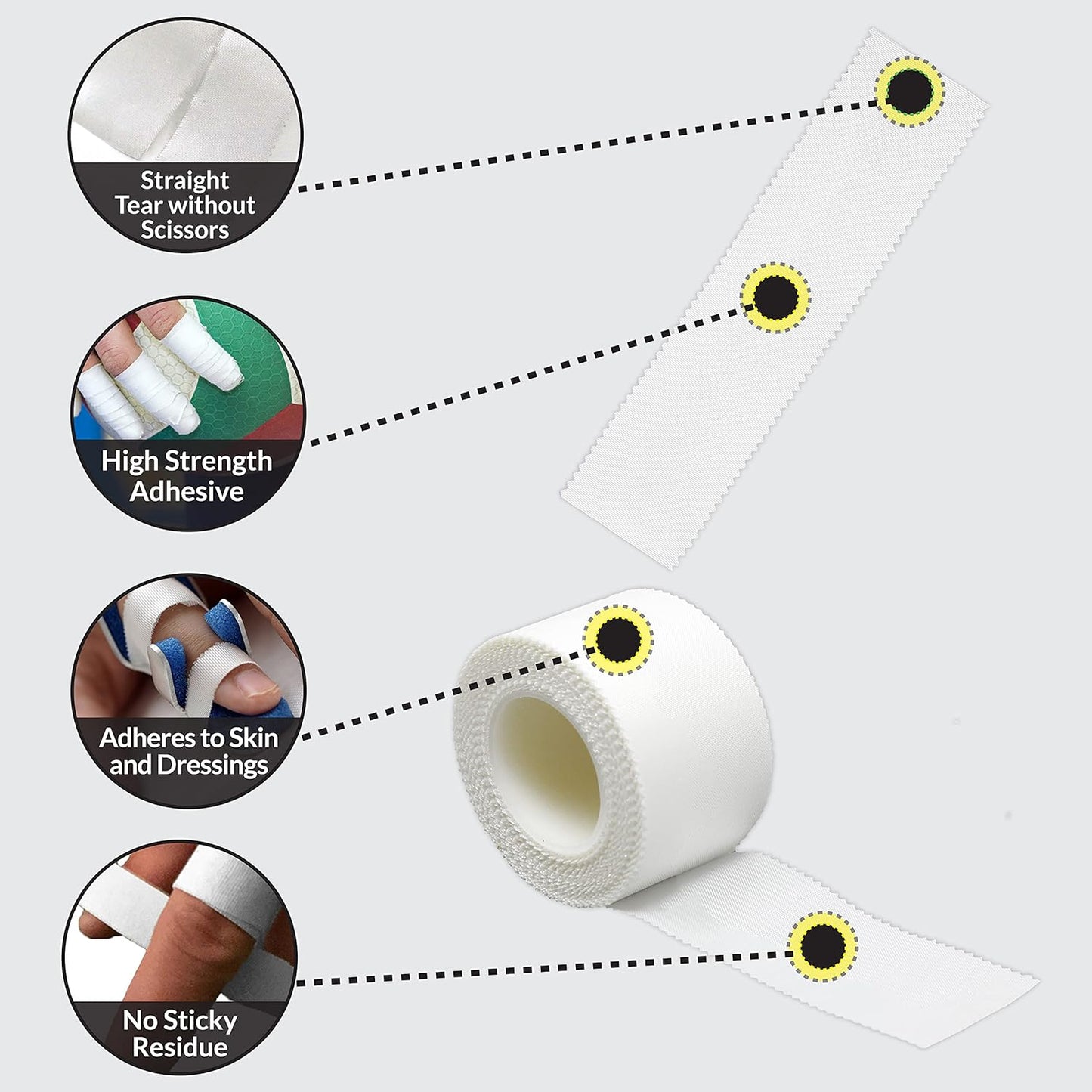 Medical 1" Surgical Cloth Tape - 3 Rolls