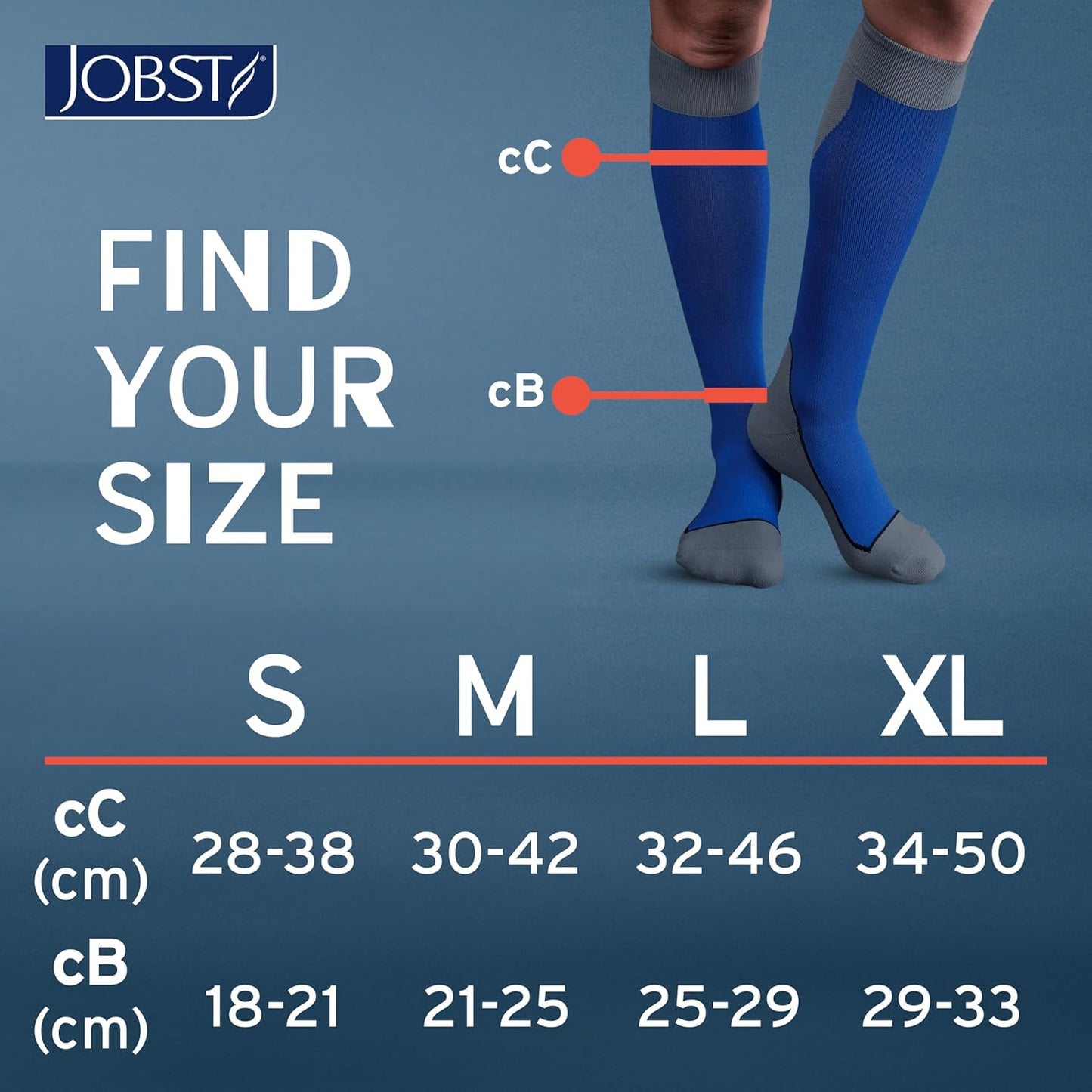 Sport Knee High 15-20 Mmhg Compression Socks, Royal Blue/Grey, Large