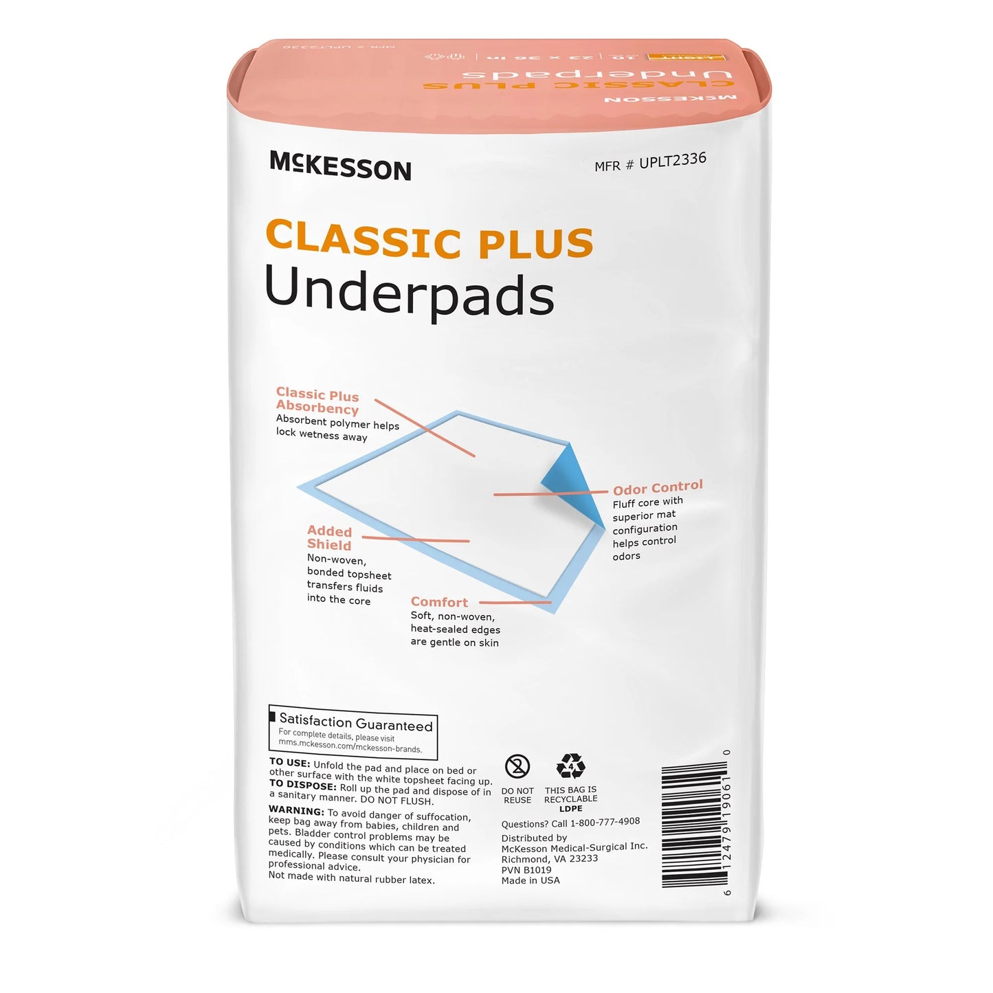 Classic Underpads, Light Incontinence Absorbency - 23 in X 36 In, 150 Ct
