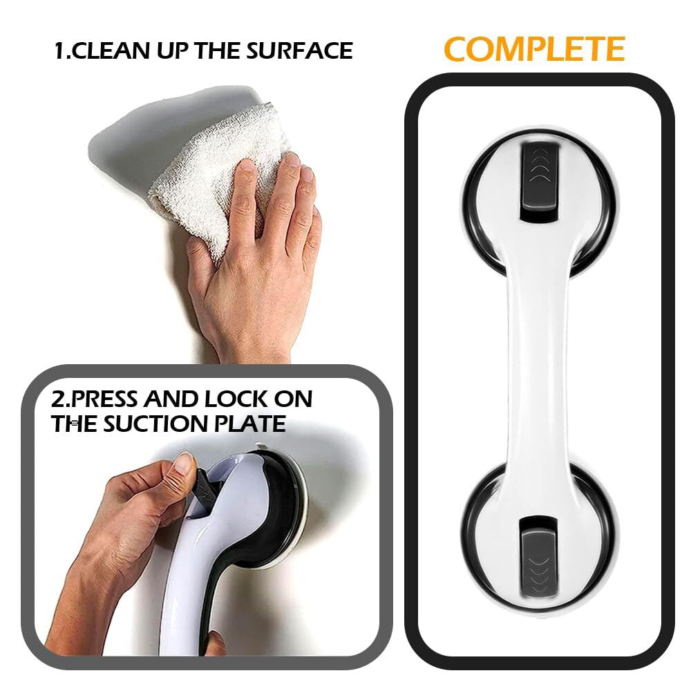 2 Pcs Handicap Grab Bars - 2Pcs - Safety Suction Cup Bath Grips for Tub Heavy...