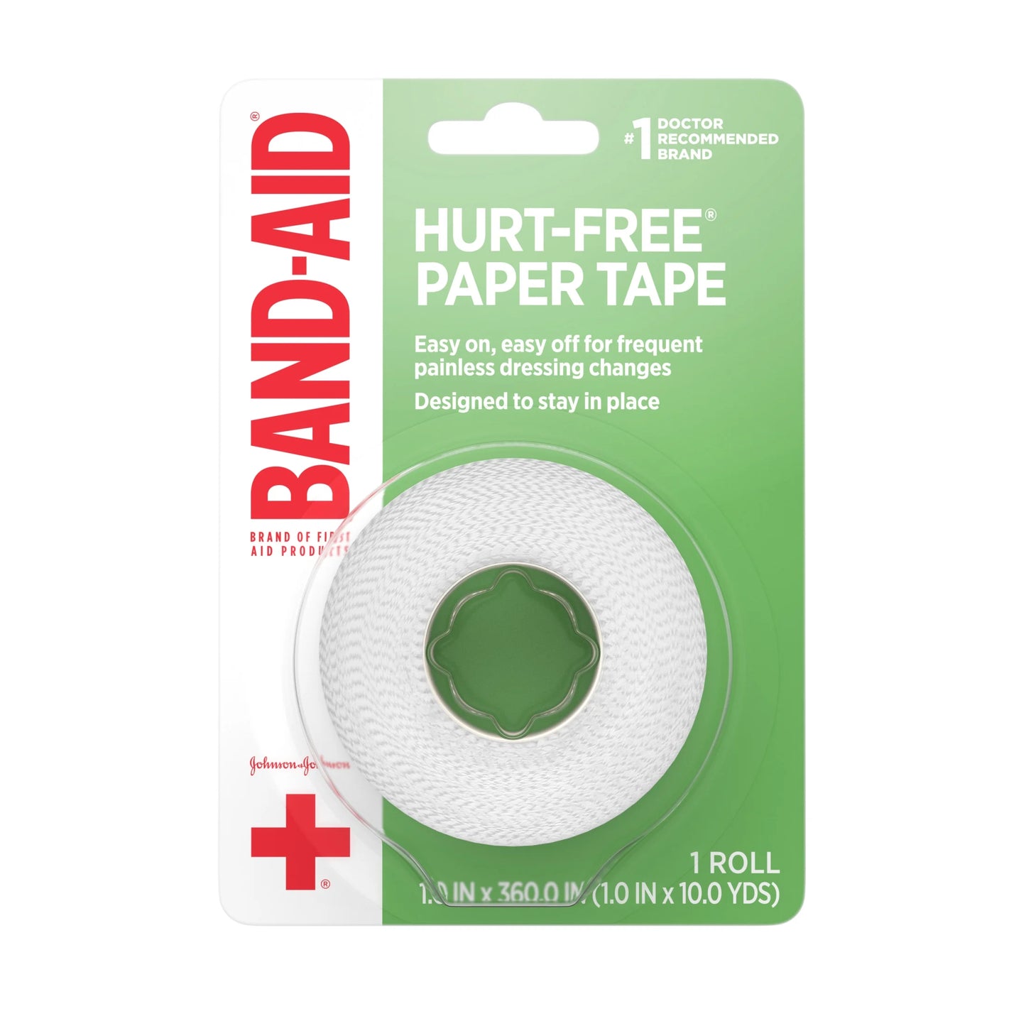 Brand First Aid Hurt-Free Medical Paper Tape, 1 in by 10 Yd
