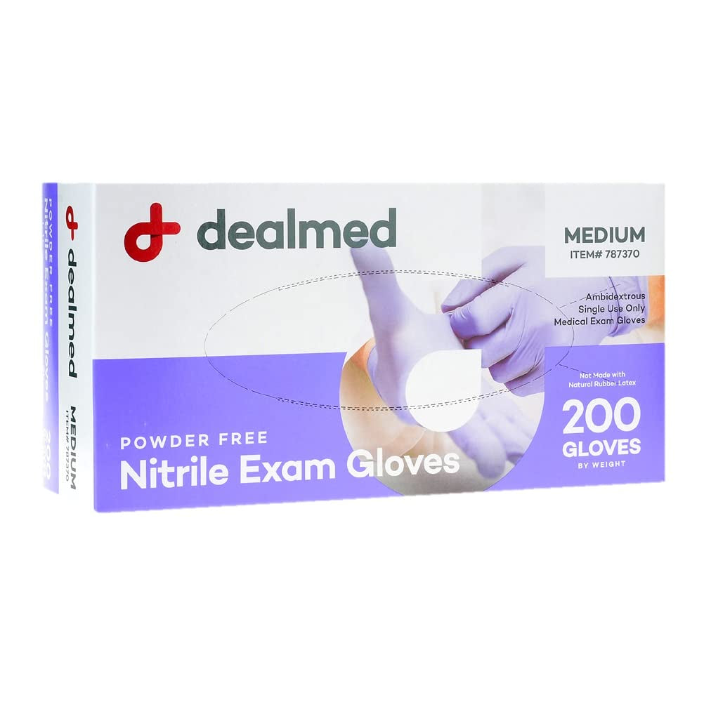 Nitrile Medical Grade Exam Gloves, Disposable, Latex-Free, Medium (200 Ct.)