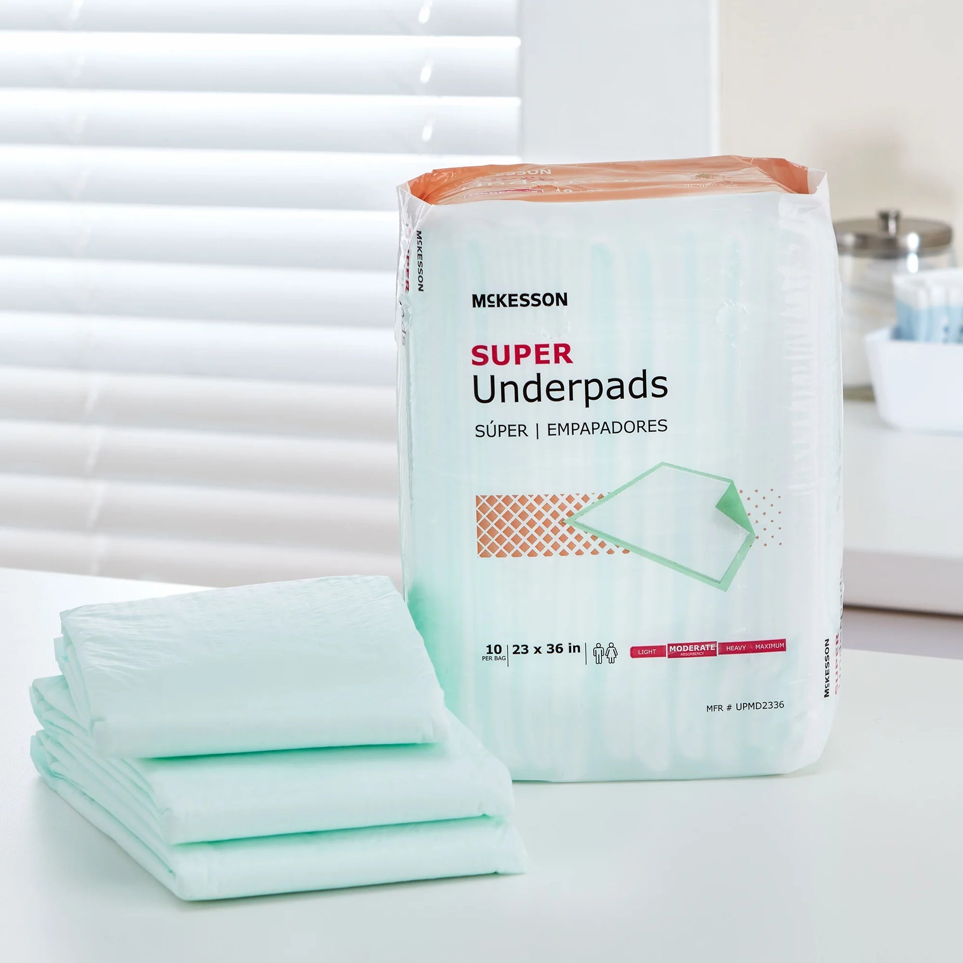 Super Underpads, Incontinence Bed Pads, Moderate Absorbency, 23 in X 36 In, 150 Count