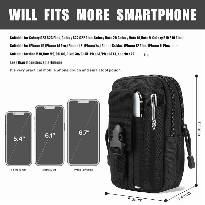 Tactical Waist Pouch EDC Molle Waist Bag Belt Phone Pouch Holster Purse Carrying Pouch for Smartphone, Tools DOUN