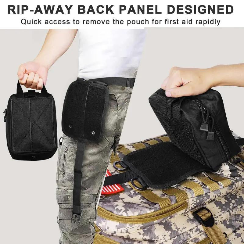 Tactical Rip-Away First-Aid Pouch, Emergency Medical Bag, Multifunctional Storage Bag for Outdoor Camping & Hiking, Outdoor Tools, Summer Gift