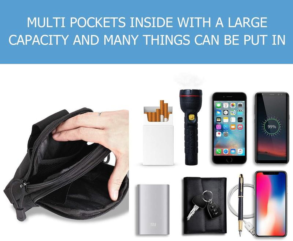 Tactical Waist Pouch EDC Molle Waist Bag Belt Phone Pouch Holster Purse Carrying Pouch for Smartphone, Tools DOUN