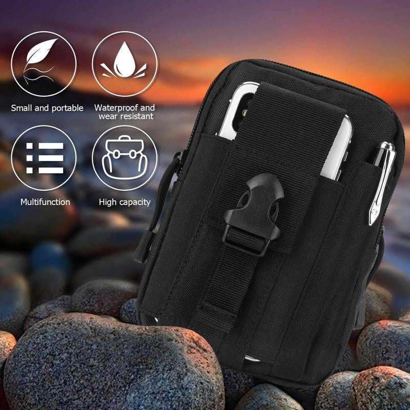 Tactical Waist Pouch EDC Molle Waist Bag Belt Phone Pouch Holster Purse Carrying Pouch for Smartphone, Tools DOUN