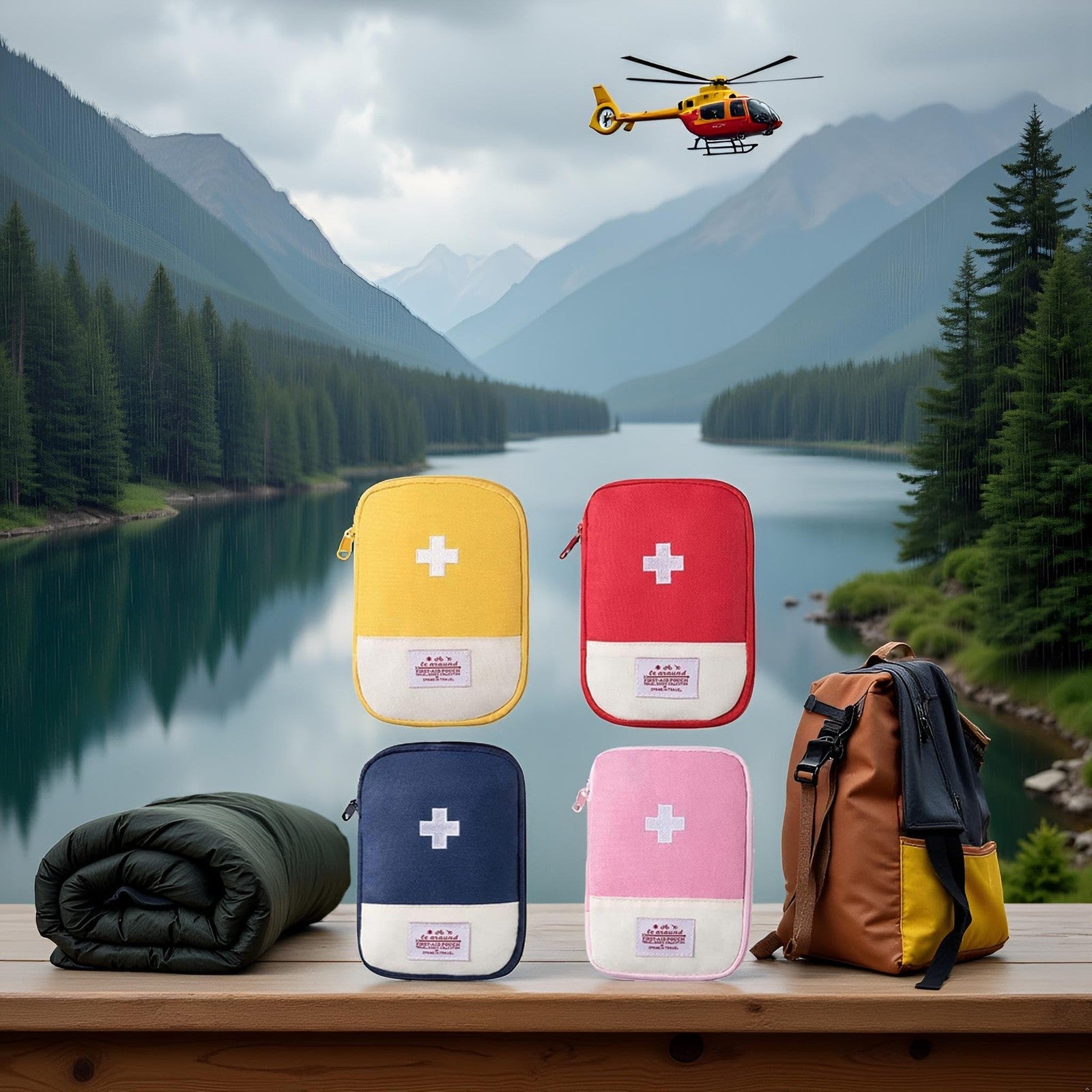 4Pcs Empty Travel Mini First Aid Pouch, Portable Outdoor First Aid Medical Re...