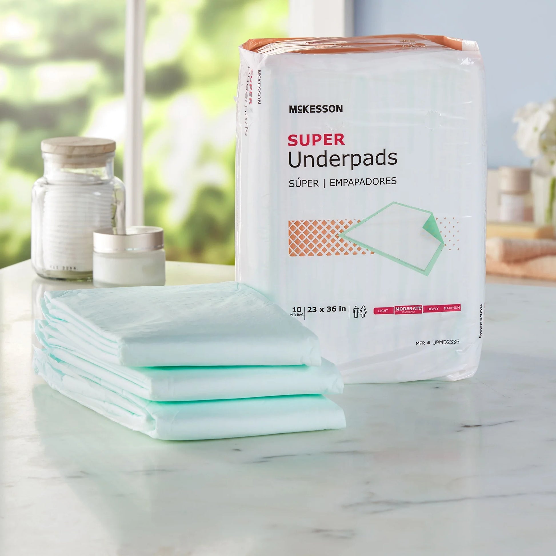 Super Underpads, Incontinence Bed Pads, Moderate Absorbency, 23 in X 36 In, 150 Count