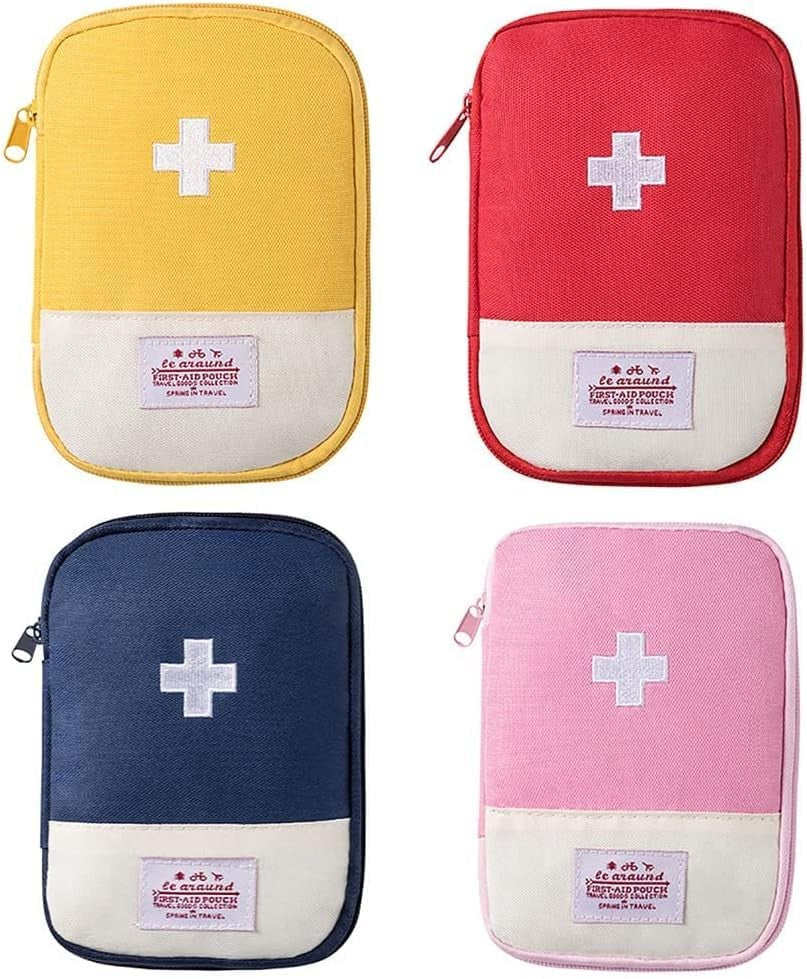 4Pcs Empty Travel Mini First Aid Pouch, Portable Outdoor First Aid Medical Re...